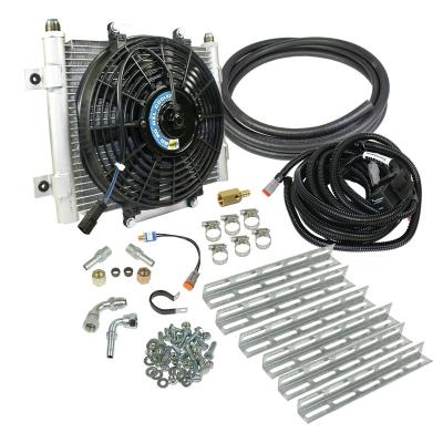 Xtrude Tranmission Cooler with Fan Complete Kit for 1/2in Lines Dodge/Ford BD Diesel