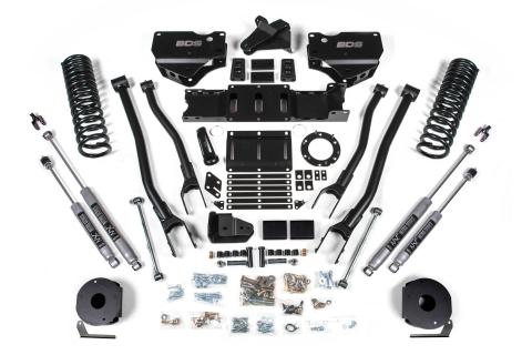 5.5 Inch Lift Kit w/ 4-Link Ram 2500 w/ Rear Air Ride 19-24 4WD Gas Fox 2.0 Performance Shocks