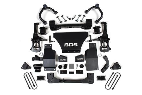 25-Up Silverado/Sierra 1500 4WD 4 Inch Suspension Lift Kit w/ARC V8 Gas 3 Inch Rear Block Spacer Front BDS Suspension