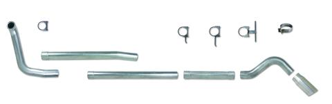 Turbo Back Exhaust System 00-03.5 Ford 7.3L F250/F-350 4 Inch Muffler Replacement Pipe Single Turn Down Rear Exit 409 Stainless Steel