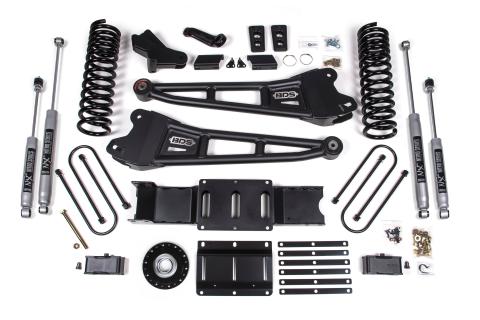 25-26 Ram 3500 (Diesel) 4 Inch Radius Arm Suspension Lift Kit W/ Indexing Ring, 3 Inch Rear Lift w/o Overload, Block - NX2 Shocks BDS Suspension
