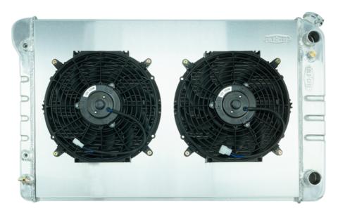 77-87 Pickup Truck 21 Inch LS Swap Aluminum Radiator AT and 12 Inch Fan Kit Cold Case Radiators