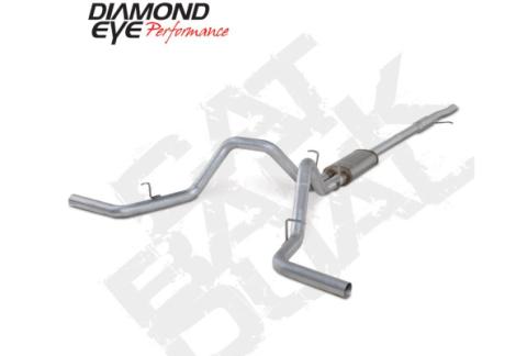 Cat Back Exhaust System 15-16 Silverado/Sierra 1500 4.3L And 5.3L 3 Inch Single/Dual Split Side Aluminized Diamond Eye