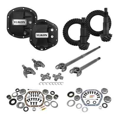Stage 3 Jeep JK Re-Gear Kit W/Covers Front Axles Dana 30/44 4.88 Ratio JK Non-Rubicon D30/D44 Stage 3 Gear Kit Package 4.88 Ratio F&amp;R Covers &amp; 4340 Front Axles Yukon Gear