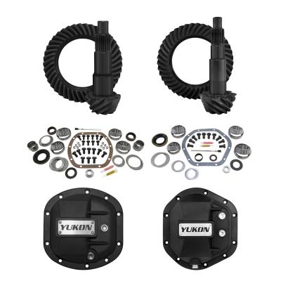 Stage 2 Jeep JK Re-Gear Kit W/Covers For Dana 30/44 5.13 Ratio 24 Spline JK Non-Rubicon D30/D44 Stage 2 Gear Kit Package 5.13 Ratio W/ F&amp;R Covers Yukon Gear