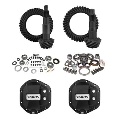 Stage 2 Jeep JK Re-Gear Kit W/Covers For Dana 44 4.88 Ratio 24 Spline JK Rubicon D44 Stage 2 Gear Kit Package 4.88 Ratio W/ F&amp;R Covers Yukon Gear