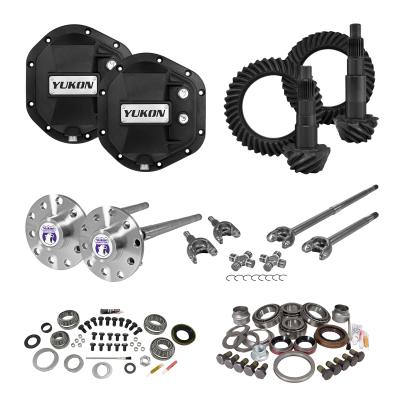 Stage 4 Jeep JK Re-Gear Kit W/Covers Fr &amp; Rr Axles Dana 44 5.38 Ratio JK Rubicon D44 Stage 4 Gear Kit Package 5.38 Ratio F&amp;R Covers &amp; 4340 F&amp;R Axle Kits Yukon Gear