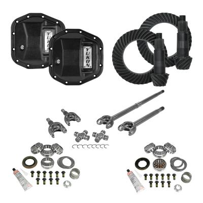 Stage 3 Jeep Jl/Jt Re-Gear Kit W/Covers Front Axles Dana 44 5.38 Ratio JL &amp; Jt Rubicon M220 Rear/ M210 Front Stage 3 Gear Kit Package 5.38 F&amp;R Cover &amp; 4340 Front Axles Yukon Gear