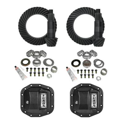 Stage 2 Jeep JL Re-Gear Kit W/Covers For Dana 30/35 4.56 Ratio 24 Spline JL Non-Rubicon M200 Rear/ M186 Front Stage 2 Gear Kit Package 4.56 Ratio W/ F&amp;R Covers Yukon Gear