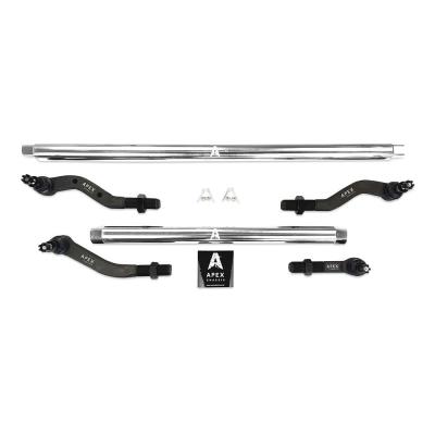 Heavy Duty Polished Aluminum Tie Rod and Drag Link Axle Swap Kit 05-11 Super Duty, Jeep JK Note: This No-Flip kit is for Axle Upgrade Options Only Apex Chassis