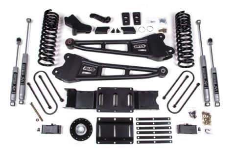 25-26 Ram 3500 (Diesel) 4 Inch Radius Arm Suspension Lift Kit W/ Indexing Ring, 3 Inch Rear Lift w/o Overload, Block - NX2 Shocks BDS Suspension