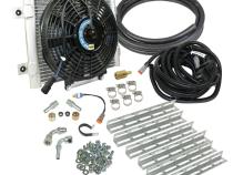 Xtrude Tranmission Cooler with Fan Complete Kit for 3/8in Lines (Silverado/Sierra/Ford) BD Diesel