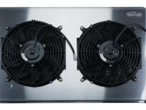 77-87 Chevy/GMC Pickup Truck 21 Inch Aluminum Radiator AT and 12 Inch Fan Kit Cold Case Radiators
