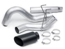 Monster Exhaust System 5-inch Single S/S-Black Tip for 10-12 Ram 2500/3500 Cummins 6.7L CCSB CCLB MCSB Banks Power