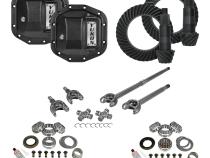 Stage 3 Jeep JL Re-Gear Kit W/Covers Front Axles Dana 30/35 4.11 Ratio JL Non-Rubicon M200 Rear/ M186 Front Stage 3 Gear Kit Package 4.11 F&amp;amp;R Cover &amp;amp; 4340 Front Axles Yukon Gear