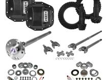 Stage 4 Jeep JL Re-Gear Kit W/Covers Fr/Rr Axles Dana 30/44 3.73 Ratio JL Non-Rubicon M220 Rear/ M186 Front Stage 4 Gear Kit Package 3.73 F&amp;amp;R Cover &amp;amp; 4340 F&amp;amp;R Axle Kits Yukon Gear