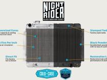 66-79 Ford Truck Bronco Aluminum Radiator Black Night Rider Series Cold Case Radiators